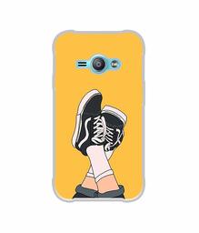 Amazon Brand - Solimo Designer Boy Shoes Pattern UV Printed Soft Back Case Mobile Cover for Samsung Galaxy J1 Ace