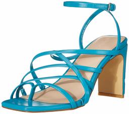 The Drop Women's Avis Square Toe Strappy High Heeled Sandal, Turquoise, 8.5