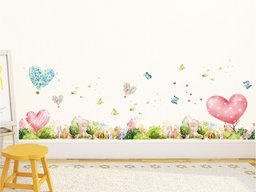 Amazon Brand - Solimo Wall Sticker for Home (Happy Hearts, Ideal Size on Wall, 137 cm X 56 cm)