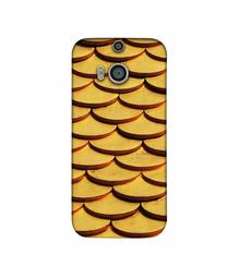 Amazon Brand - Solimo Designer Wooden Semi Circle Texture 3D Printed Hard Back Case Mobile Cover for HTC One M8