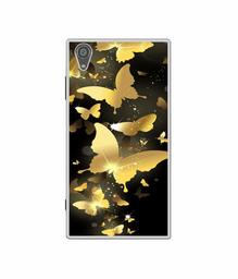 Amazon Brand - Solimo Designer Golden Butterfly Pattern UV Printed Soft Back Case Mobile Cover for Sony Xperia XA1 Plus