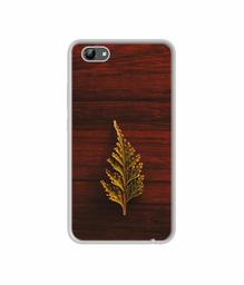 Amazon Brand - Solimo Designer Leaf on Wood UV Printed Soft Back Case Mobile Cover for Vivo Y71