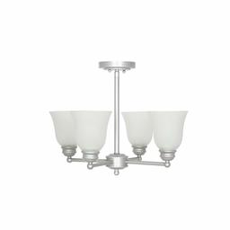 Amazon Brand – Ravenna Home Classic 4 Light Semi-flush Mount Chandelier, Bulbs Included, 14.5