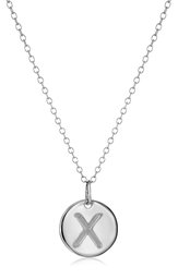 Collana con ciondolo rotondo in argento Sterling, 18,64 cm