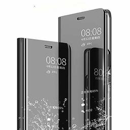 Amazon Brand - Solimo Protective Clear View flip Cover for Mi Redmi Note 8 Pro (Black)