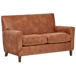 Amazon Brand – Rivet Lawson Modern Angled Leather Loveseat, 58