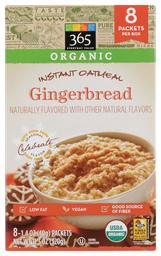 365 Everyday Value, Oatmeal Instant Gingerbread Organic, 11.3 Ounce