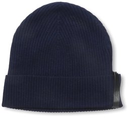 Thirty Five Kent Men's Wool/Cashmere Ribbed Folded Beanie Hat, Navy