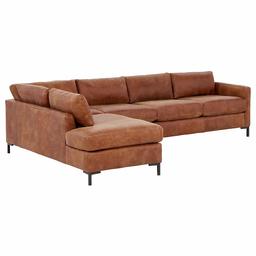 Amazon Brand – Rivet Edgewest Modern Left Facing L Shape Sectional, Leather, 116