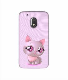 Amazon Brand - Solimo Designer Cute Pink Cat 3D Printed Hard Back Case Mobile Cover for Motorola Moto G4 Play