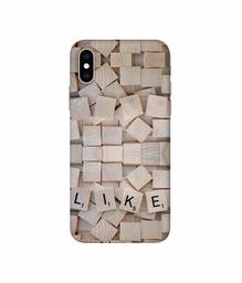 Amazon Brand - Solimo Designer Like On Wooden Block 3D Printed Hard Back Case Mobile Cover for Apple iPhone Xs Max