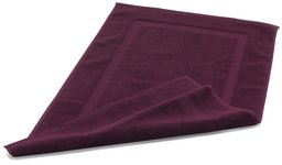 Pinzon Luxury Banded Cotton Bath Mat, Aubergine