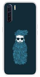 Amazon Brand - Solimo Designer Multicolor Beard Man Teal Printed Soft Back Case Mobile Cover for Oppo F15