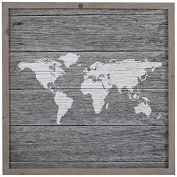 Stone & Beam Modern Black Ink Global Map on Paper