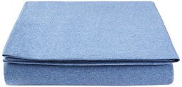 Pinzon by Amazon Heather Jersey Flat Sheet, King - Chambray Blue