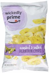 Wickedly Prime Plantain Chips, Roasted & Salted, 12 Ounce