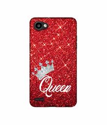 Amazon Brand - Solimo Designer Queen On Red Glitter UV Printed Soft Back Case Mobile Cover for LG Q6