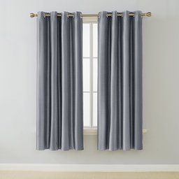 UMI. by Amazon - Cortinas Dormitorio Moderno Opacas Decoración de Ventanas Salón Térmicas Aisantes Gruesa con Revestimiento para Habitación 2 Piezas con Ojales 140 x 180 cm Gris Claro