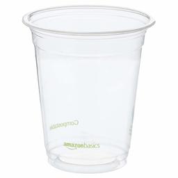 AmazonBasics Compostable PLA Cold Cup, 12 oz, Clear, 100-Count