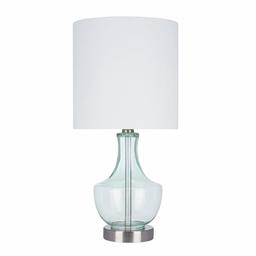 Amazon Brand – Stone & Beam Contemporary Curved Glass Table Lamp, LED Bulb Included, 19.25