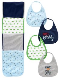 Simple Joys by Carter's Baby Boys' 8-Pack Burp Cloth and Bib Set