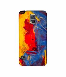 Amazon Brand - Solimo Designer Yellow and Dark Blue Canvas 3D Printed Hard Back Case Mobile Cover for Samsung Galaxy S5 i9600