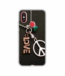 Amazon Brand - Solimo Designer Love and Peace UV Printed Soft Back Case Mobile Cover for Mi A2