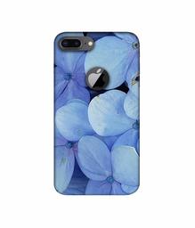 Amazon Brand - Solimo Designer Light Blue Flower Photography 3D Printed Hard Back Case Mobile Cover for Apple iPhone 8 Plus (with Logo Cut)