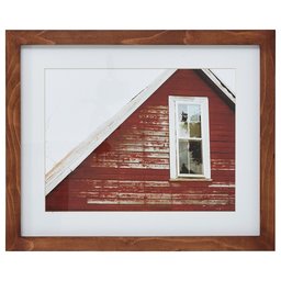 Amazon Brand – Stone & Beam Modern Rustic Red Barn Photo - 13 x 15 Inch Frame, Rustic Brown