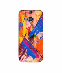 Amazon Brand - Solimo Designer Barfi Shape Multicolor Texture 3D Printed Hard Back Case Mobile Cover for HTC One M8