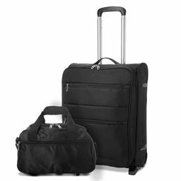 EONO Extensible 55x40x20cm à 55x40x23cm Sacoche à Bagages légère avec 2 Roues, Taille maximale pour Ryanair, Eurowings, Lufthansa, Norwegian, Vueling et Turkish Airlines + 2ème Sac