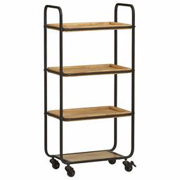 Amazon Brand – Stone & Beam Industrial Rolling Bar Cart, 20.67