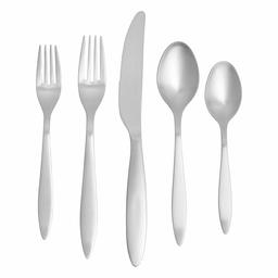 AmazonBasics 20-Piece Stainless Steel Satin Matte Flatware Set, Service for 4