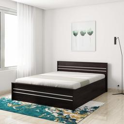 Amazon Brand - Solimo Vega Engineered Wood Hydraulic Half Lift-on Queen Bed (Espresso Finish)