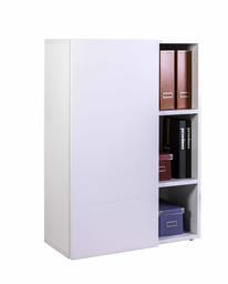 Amazon Brand - Movian 1-Door, 2-Shelf Bookcase, 80 x 111 x 35 cm, High Gloss White