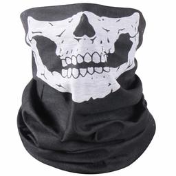 JPGO Neck Gaiter Face Cover Face Scarf for Sun Protection Washable Reusable Balaclava Bandana 1 Piece Black&White