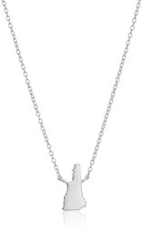 Sterling Silver Stationed Mini State New Hampshire Pendant Necklace, 16