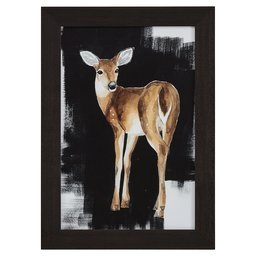 Amazon Brand – Stone & Beam Modern Deer at Night I Print Wall Art Decor - 14 x 20 Inch Frame, Dark Brown