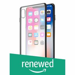 (Renewed) Amazon Brand - Solimo Mobile Cover (Hard Back & Black Flexible Bumper) for iPhone X (Transparent)