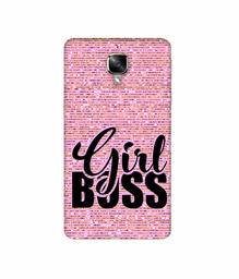 Amazon Brand - Solimo Designer Girl Boss On Pink Sparkle 3D Printed Hard Back Case Mobile Cover for OnePlus 3 / OnePlus 3T