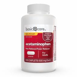 Amazon Basic Care Extra Strength Pain Relief, Acetaminophen Caplets, 500 mg, 500 Count