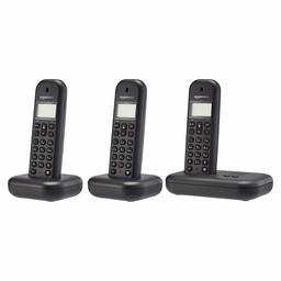 AmazonBasics 3 Telefono Domestico Cordless DECT con segreteria telefonica, nero - intuitivo da usare