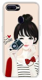 Amazon Brand - Solimo Designer Multicolor Girl Smile Design Printed Soft Back Case Mobile Cover for Oppo F9 Pro