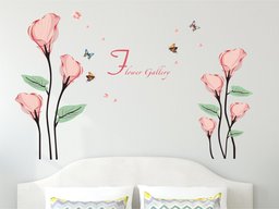 Amazon Brand - Solimo Wall Sticker for Bedroom (Flower Gallery, Ideal Size on Wall, 180 cm x 100 cm)