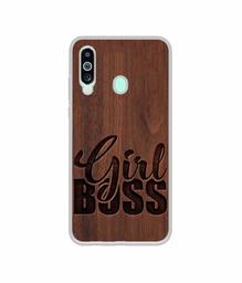 Amazon Brand - Solimo Designer Girl Boss On Wood UV Printed Soft Back Case Mobile Cover for Samsung Galaxy M40