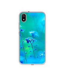 Amazon Brand - Solimo Designer Blue Flower UV Printed Soft Back Case Mobile Cover for Mi Redmi 7A