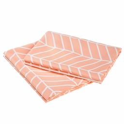 AmazonBasics Premium Microfiber Pillowcases, 2-Pack - 65 x 65 cm, Chevron Peach Blush