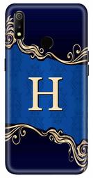 Amazon Brand - Solimo Designer Blue Pattern Alphabet-H 3D Printed Hard Back Case Mobile Cover for Realme 3 / Realme 3i