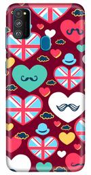 Amazon Brand - Solimo Designer Heart Pattern Design 3D Printed Hard Back Case Mobile Cover for Samsung Galaxy M21 / M30s