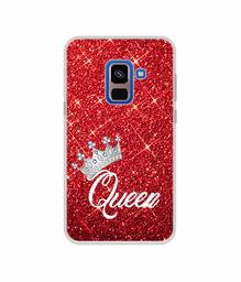 Amazon Brand - Solimo Designer Queen On Red Glitter UV Printed Soft Back Case Mobile Cover for Samsung Galaxy A8 Plus (2018)